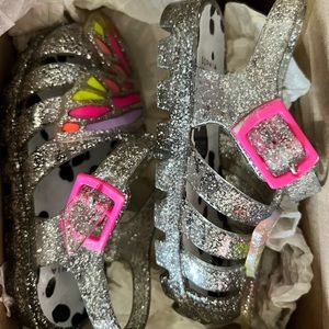 Sophia Webster Mini Butterfly glitter jelly sandals